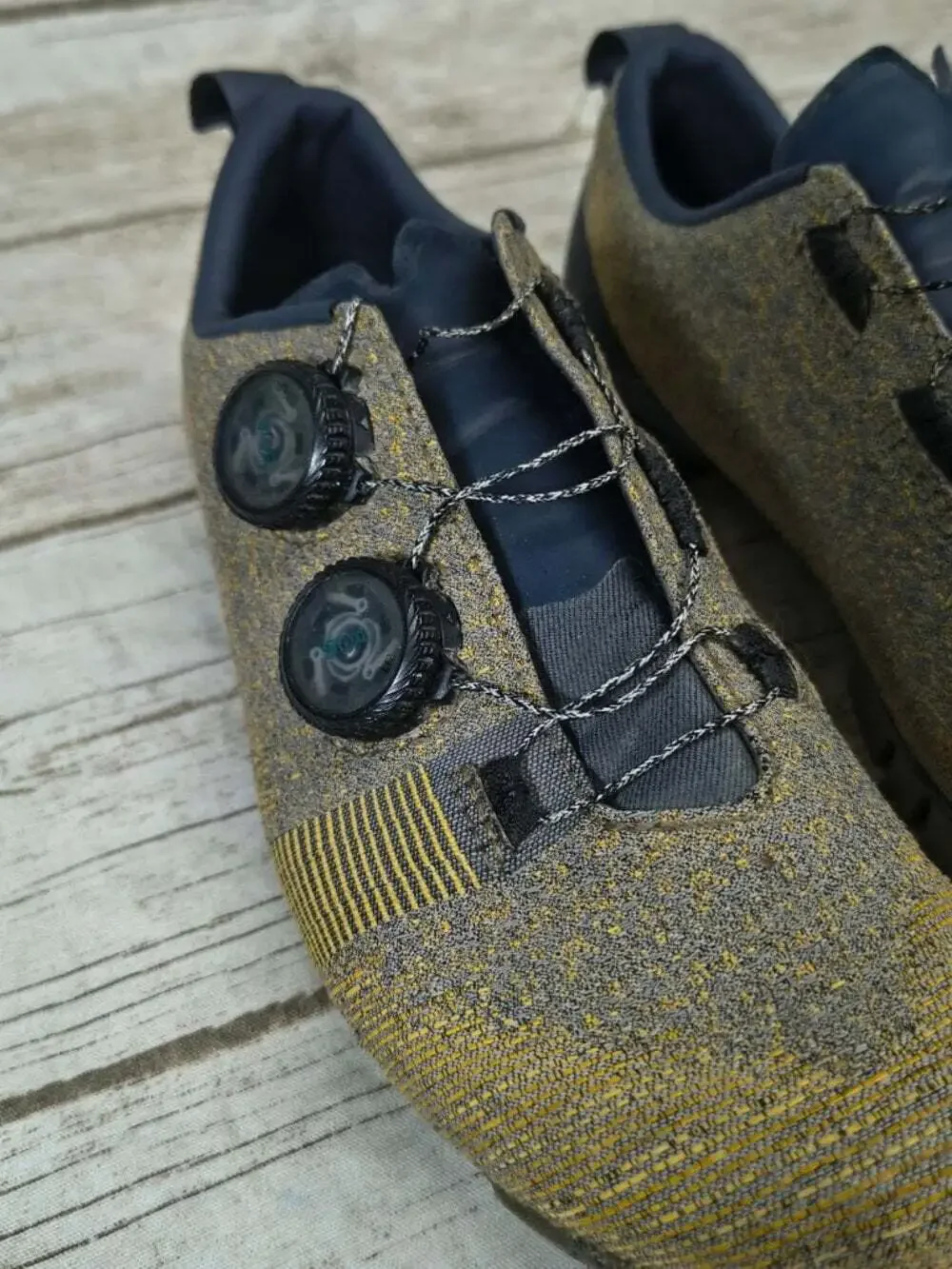 Rapha Explore Powerweave Gravel Cycling Shoes EU 38 US 5.75 Dual BOA Yellow Gray